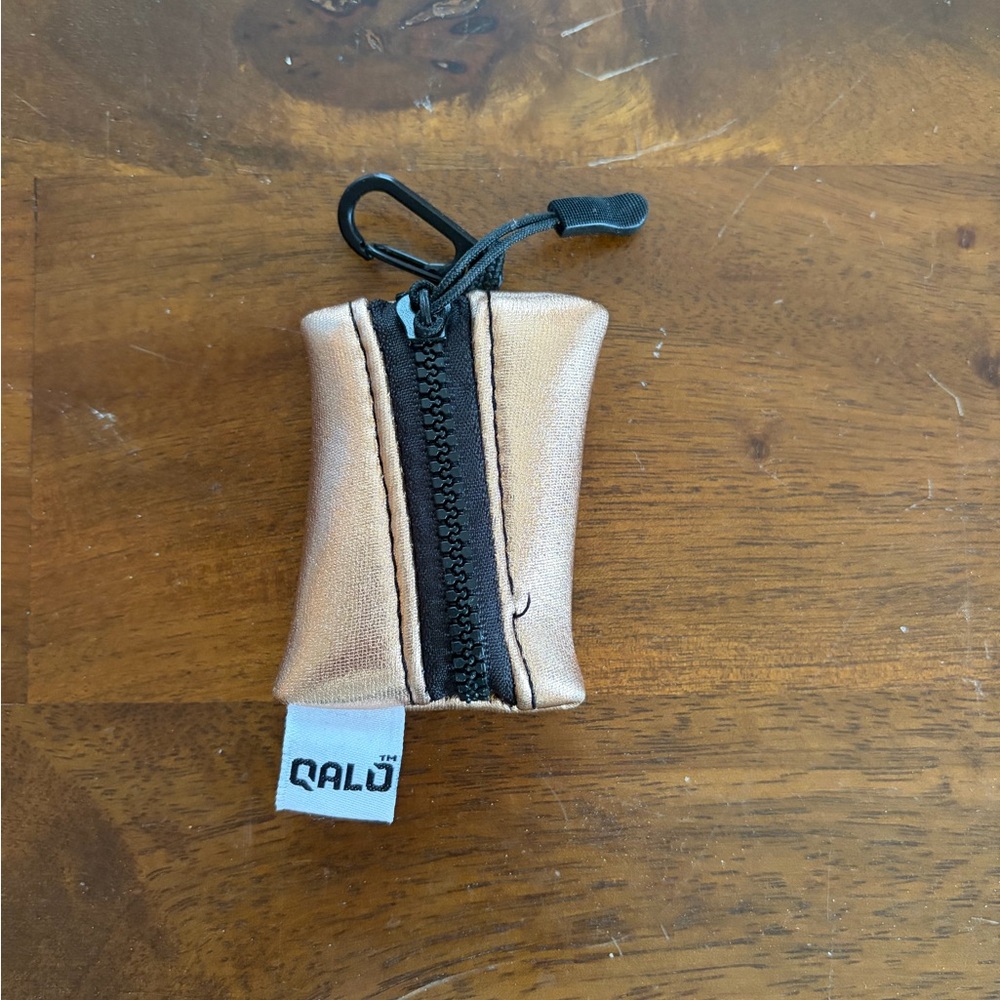 QALO Metallic Bronze Mini Pouch with Clip